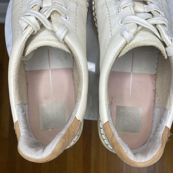 Dolce Vita Shoes Womens Size 7 Beige Leather Espadrille Lace Up Casual Sneakers - Picture 8 of 11